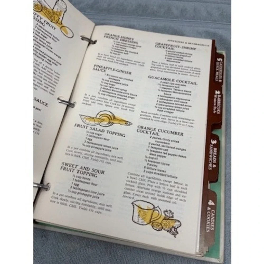 Vintage‎ Arizona Homemakers Cookbook Ring Bound Illustrated Tabbed Dividers